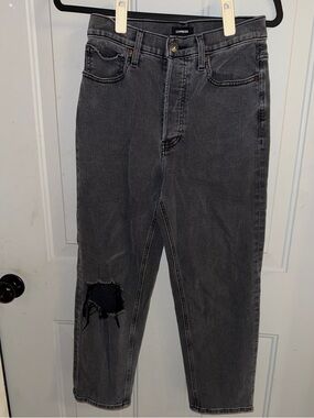 Express Charcoal Distressed Jeans size 4